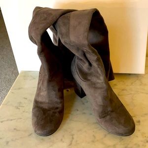 Treasure & Bond. Over the Knee faux suede boot 10M (Charcoal)